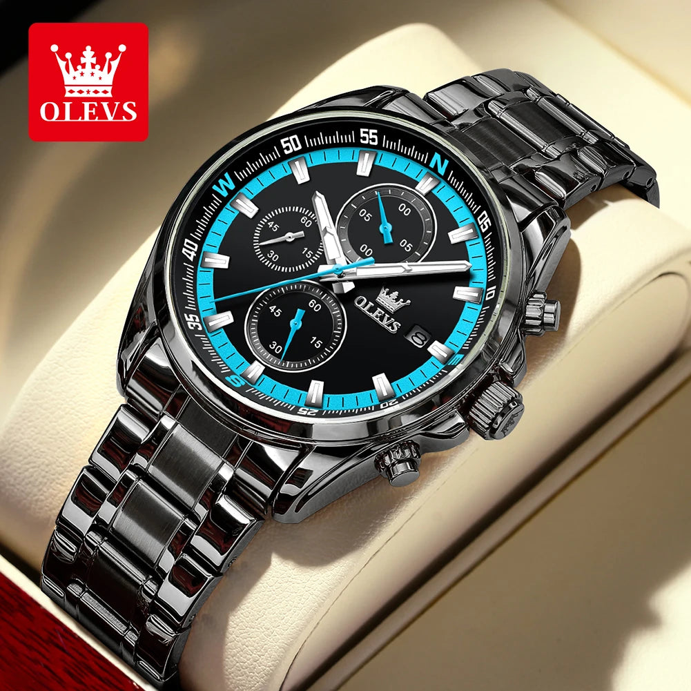 Exclusive Men's Watch Stainless steel Classic Three Small Dials Waterproof  Watch