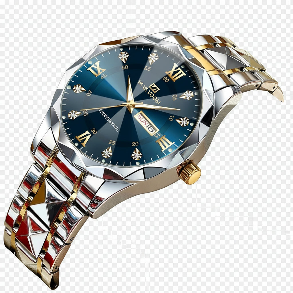 Men's  Watch Water Diamond Luxury Night Glow