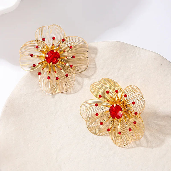 Glass Flower Stud Earrings