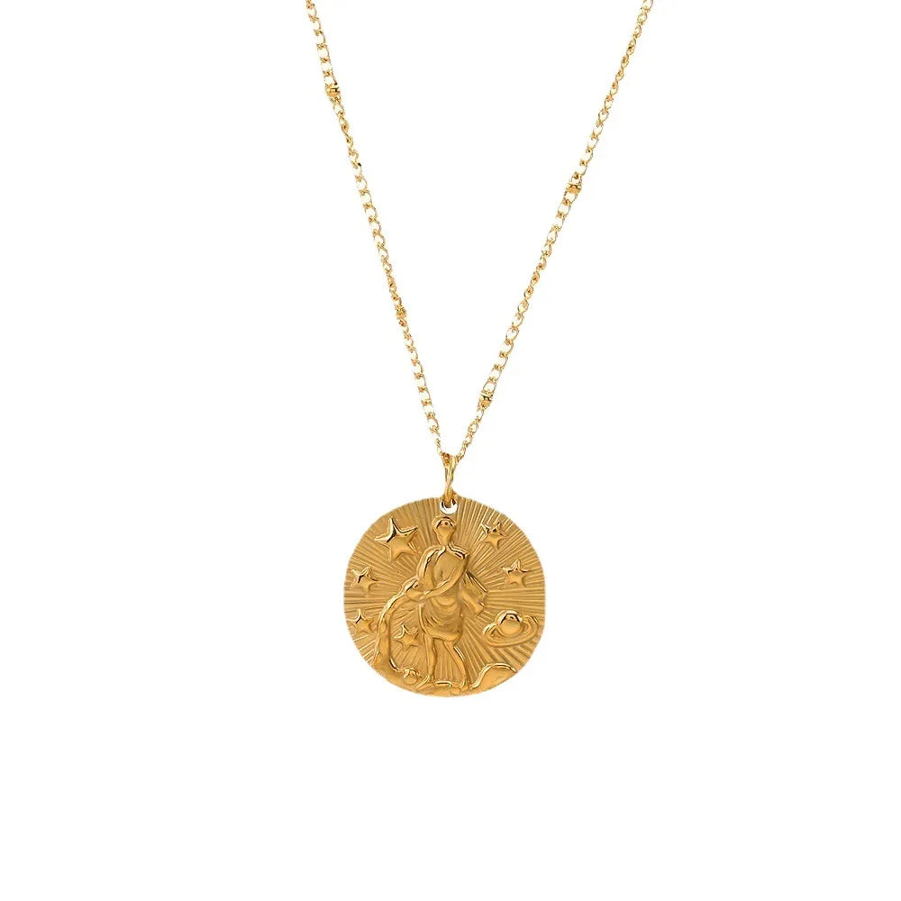 Zodiac Golden Amulet Necklace