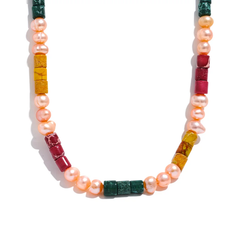 Pink Pearl Beaded Necklace