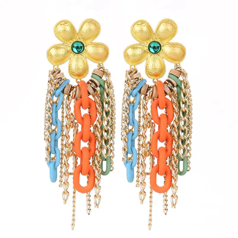 Flower Chain Earring