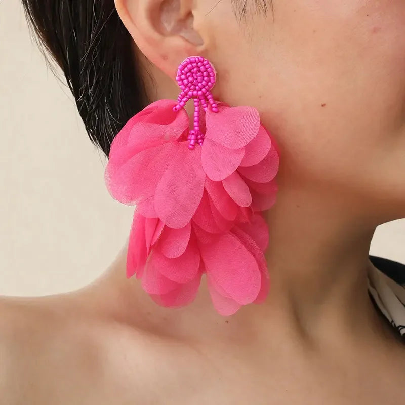 Bohemian Flower Tassel Earrings