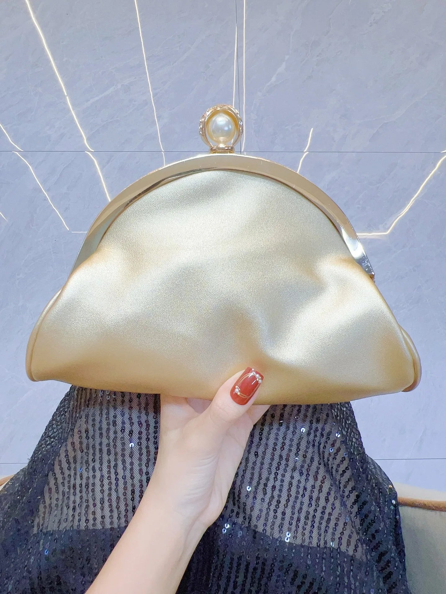 Luxury Women  Fashion Design Handbags Sparkling Banquet Clutch Bag