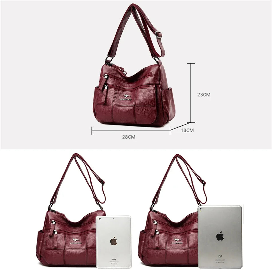 Leather Luxury Handbag. Shoulder Crossbody Handbag