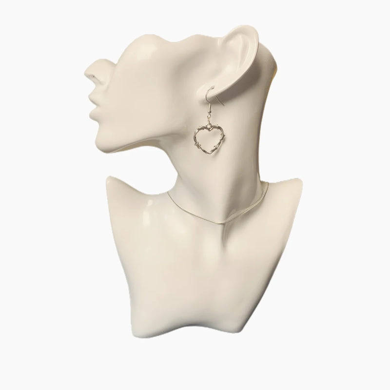 Vintage Gothic  heart earrings