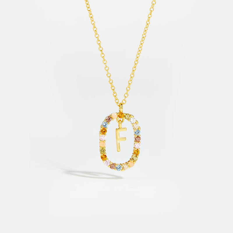 Sterling Gold Letter Pendant Necklace