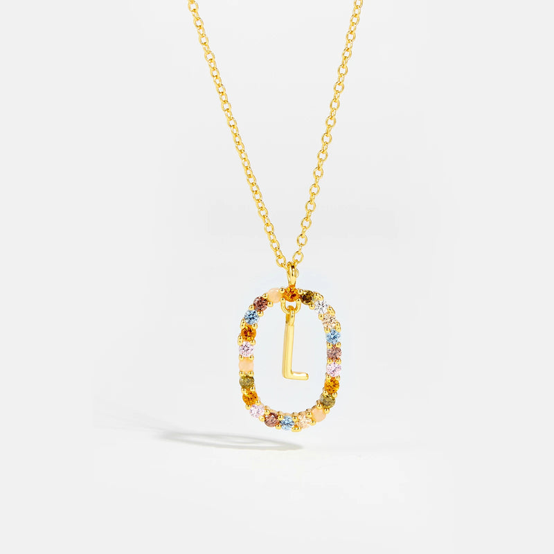 Sterling Gold Letter Pendant Necklace