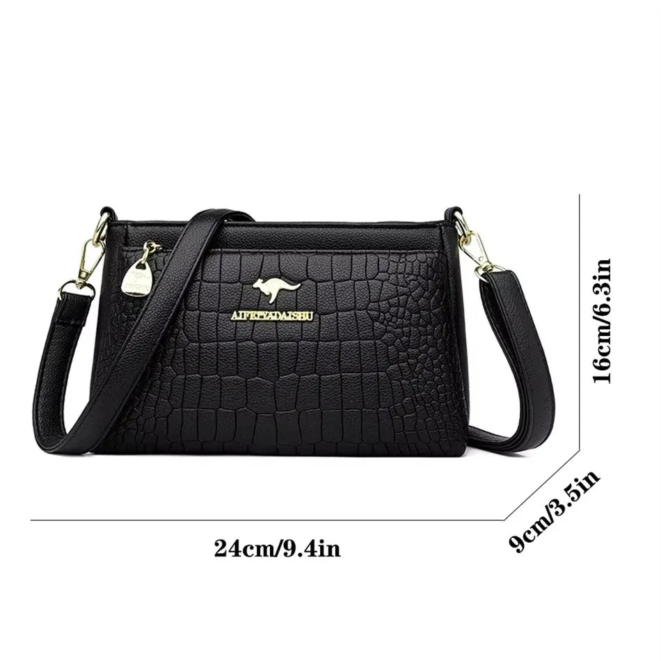 Leather Luxury Handbag. Shoulder Crossbody Handbag
