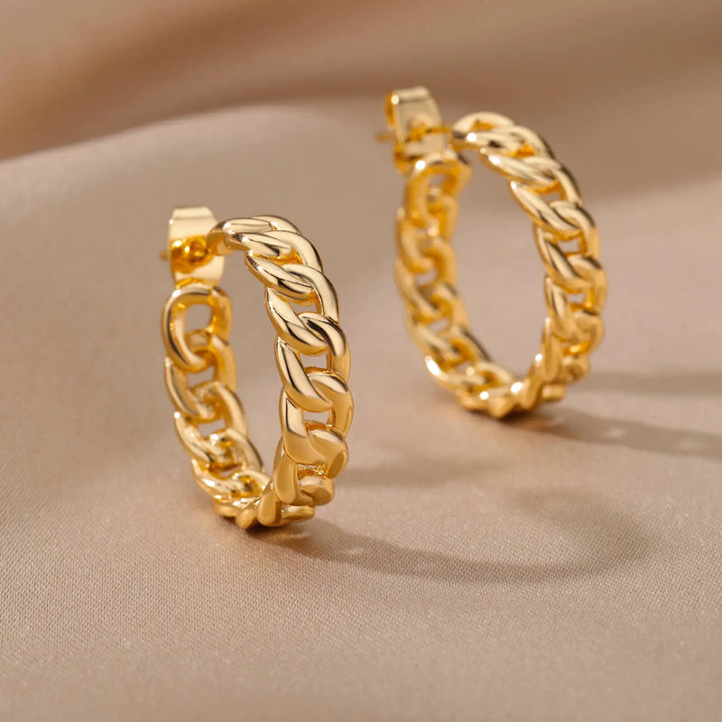 Cuban Link Chain Earrings