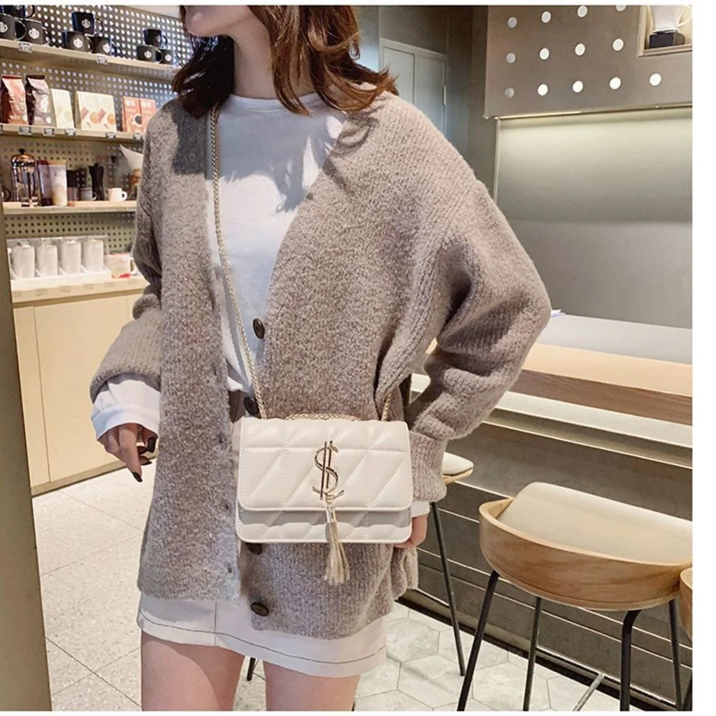 All Leather  Fragrant Style Chain  Crossbody Bag. New design.