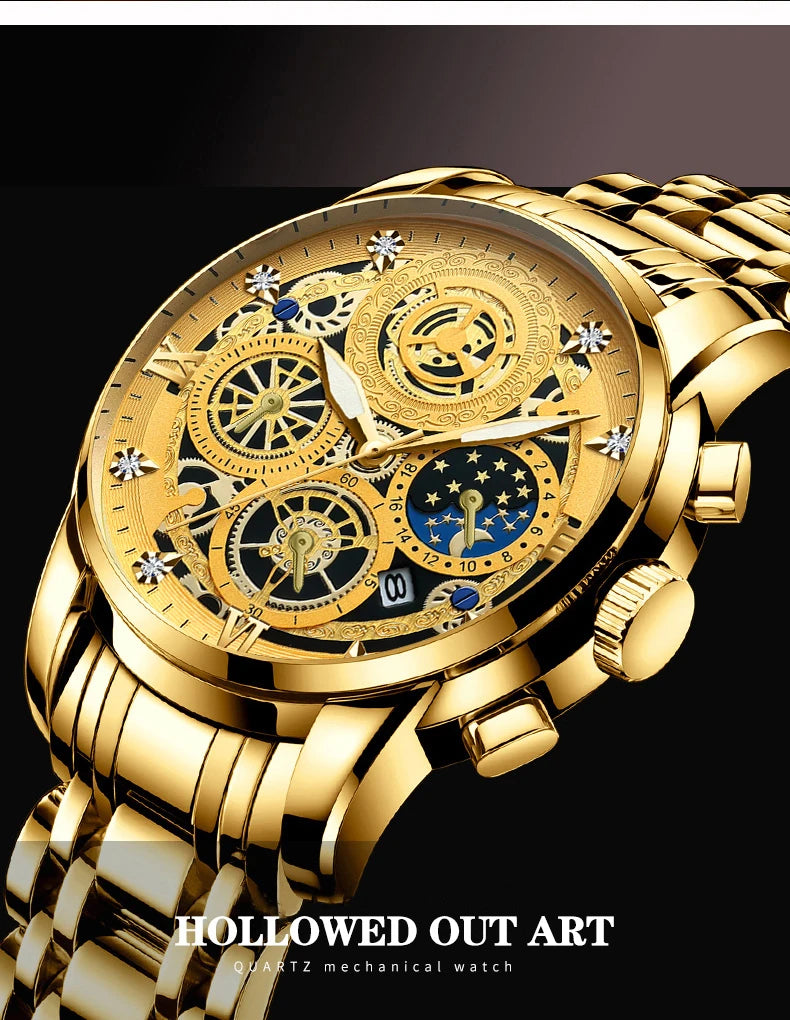 Luxury Fashion Casual Quartz Men's Watch Stainless Steel Strap