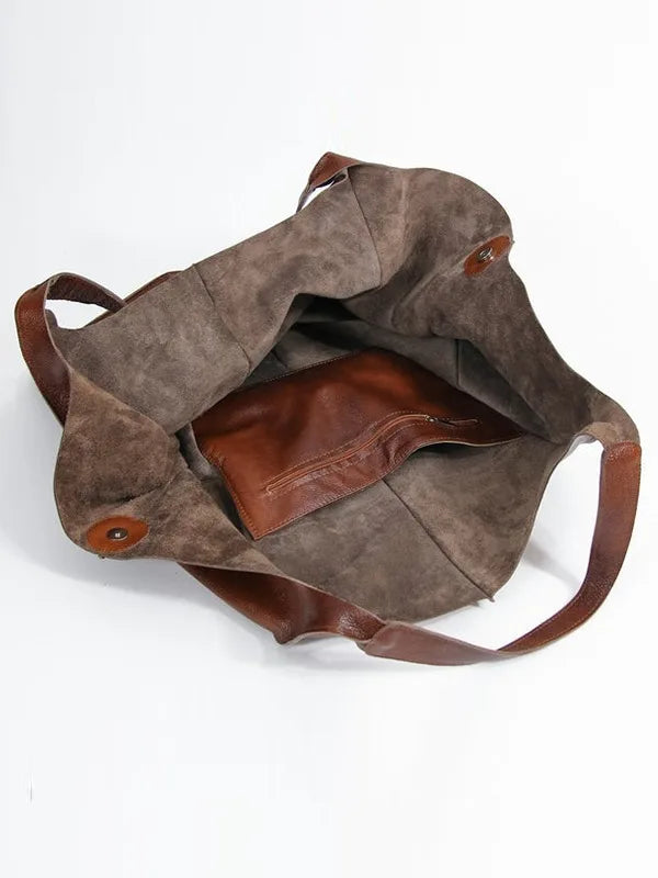 Multifunctional Large Capacity Soft Tote  Luxury Leather Bag