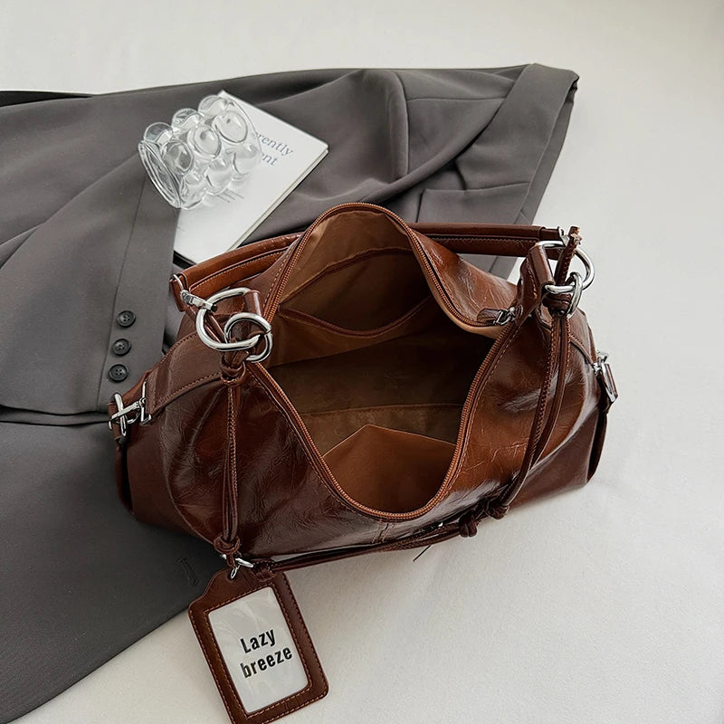 LEFTSIDE PU Leather Shoulder Bags for Women 2025 Luxury Designer Crossbody Bag Females Fashion Underarm Bags Handbags and Purses