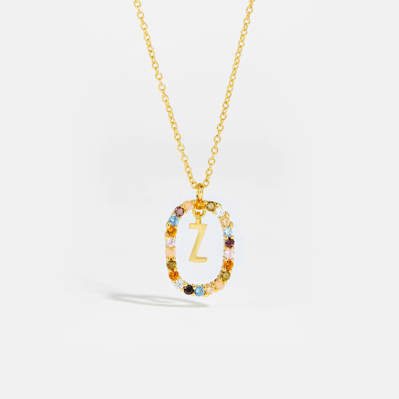 Sterling Gold Letter Pendant Necklace