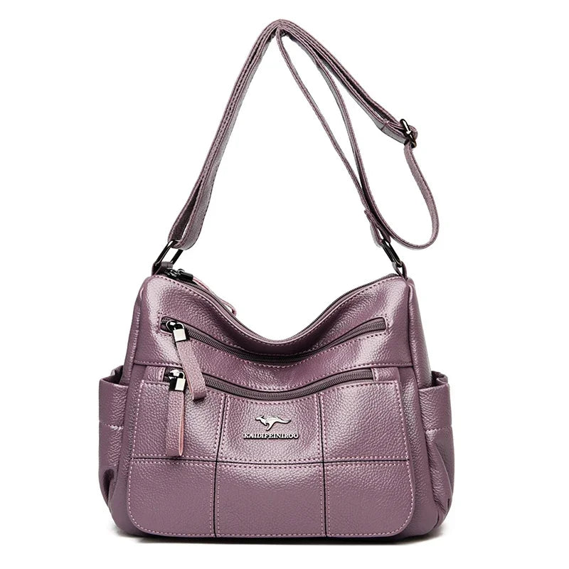 Leather Luxury Handbag. Shoulder Crossbody Handbag