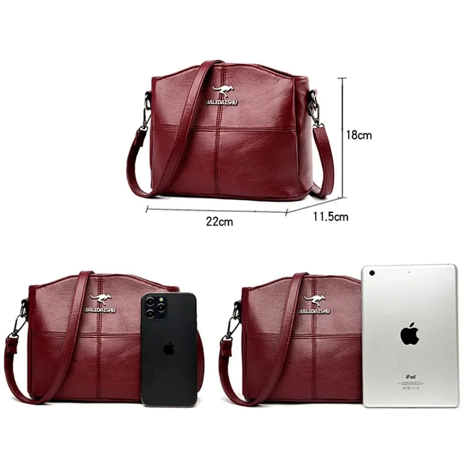 Leather Luxury Handbag. Shoulder Crossbody Handbag