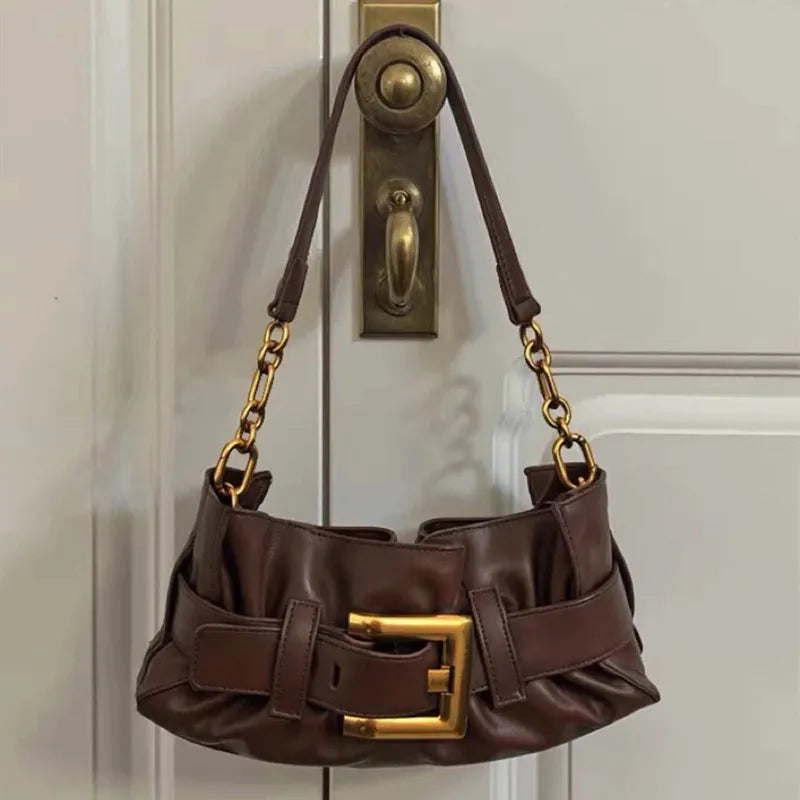 Luxury Women's Bag Soft Leather.Crocodile Pattern Pleated Tote Bag