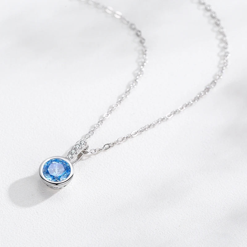 925 Sterling Silver Blue Zirconia Jewelry Set