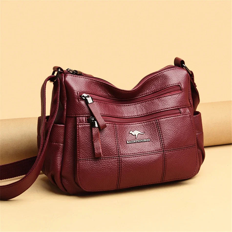 Leather Luxury Handbag. Shoulder Crossbody Handbag
