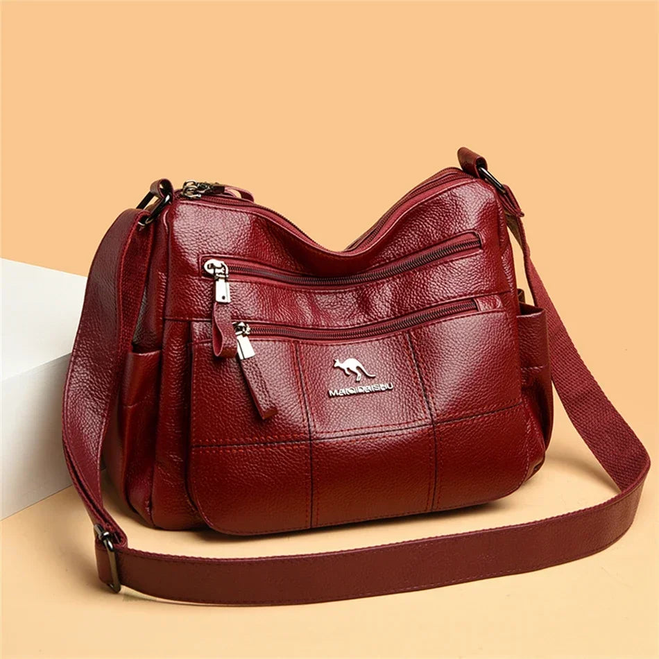 Leather Luxury Handbag. Shoulder Crossbody Handbag