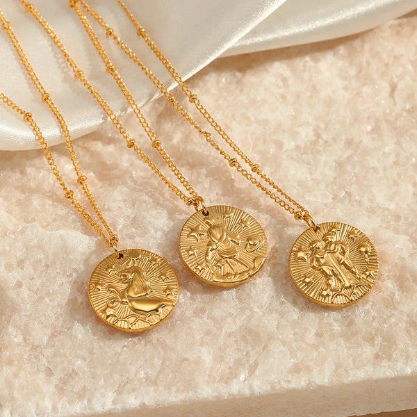 Zodiac Golden Amulet Necklace