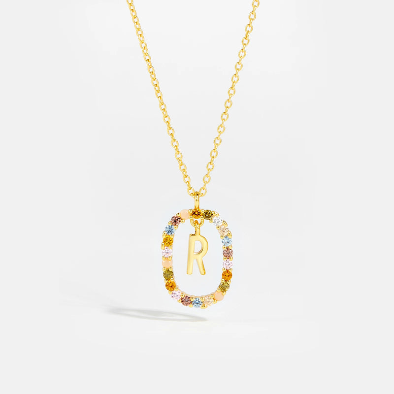 Sterling Gold Letter Pendant Necklace