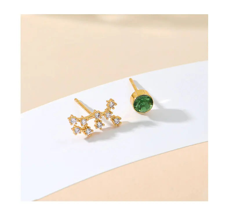 Needle Style Zodiac Stud Earrings