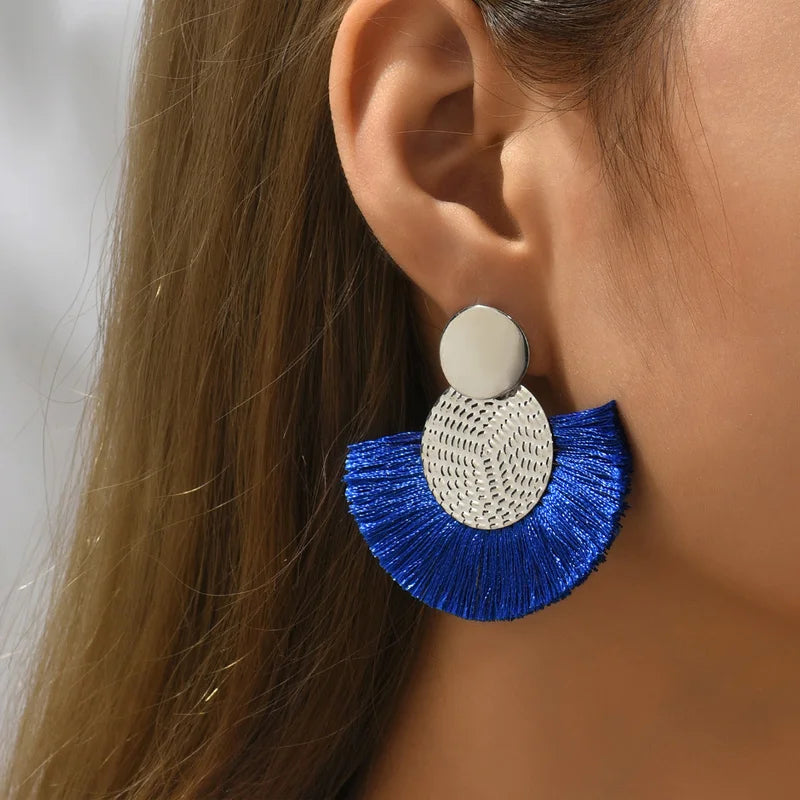 Boho Fan Tassel Earrings