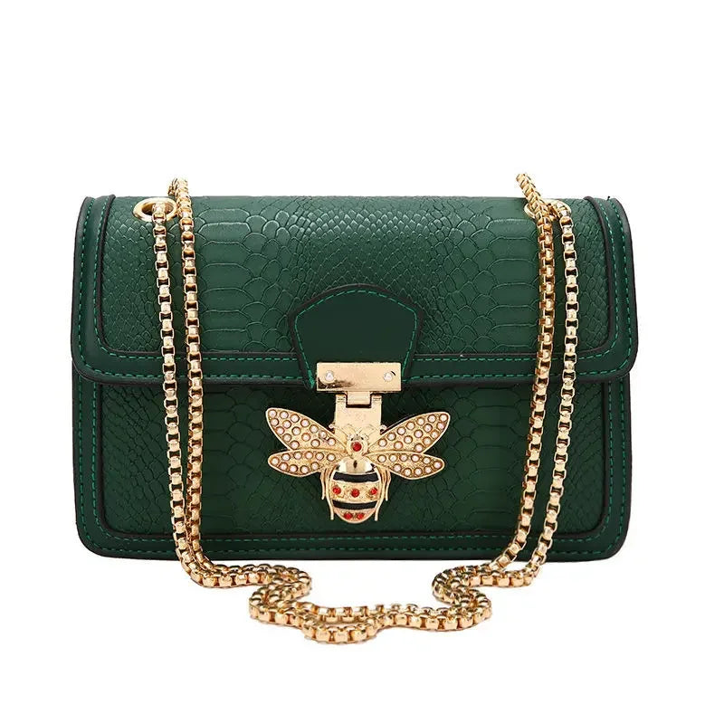 Luxury Crooobody Handbag. Bee Lock Tote Casual Flap . Crocodile Print  Handbag