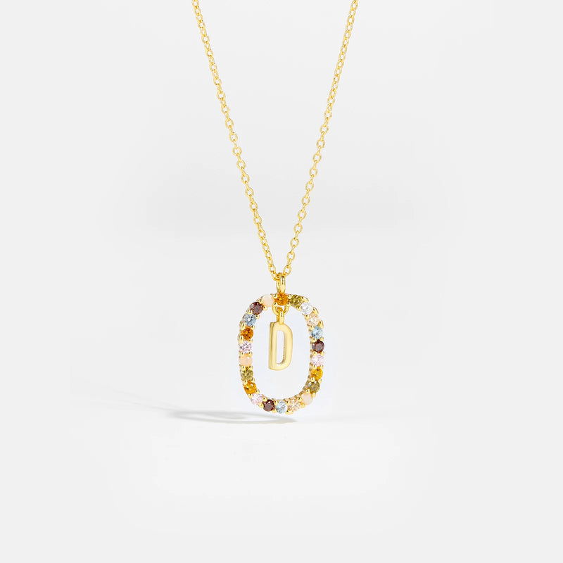 Sterling Gold Letter Pendant Necklace