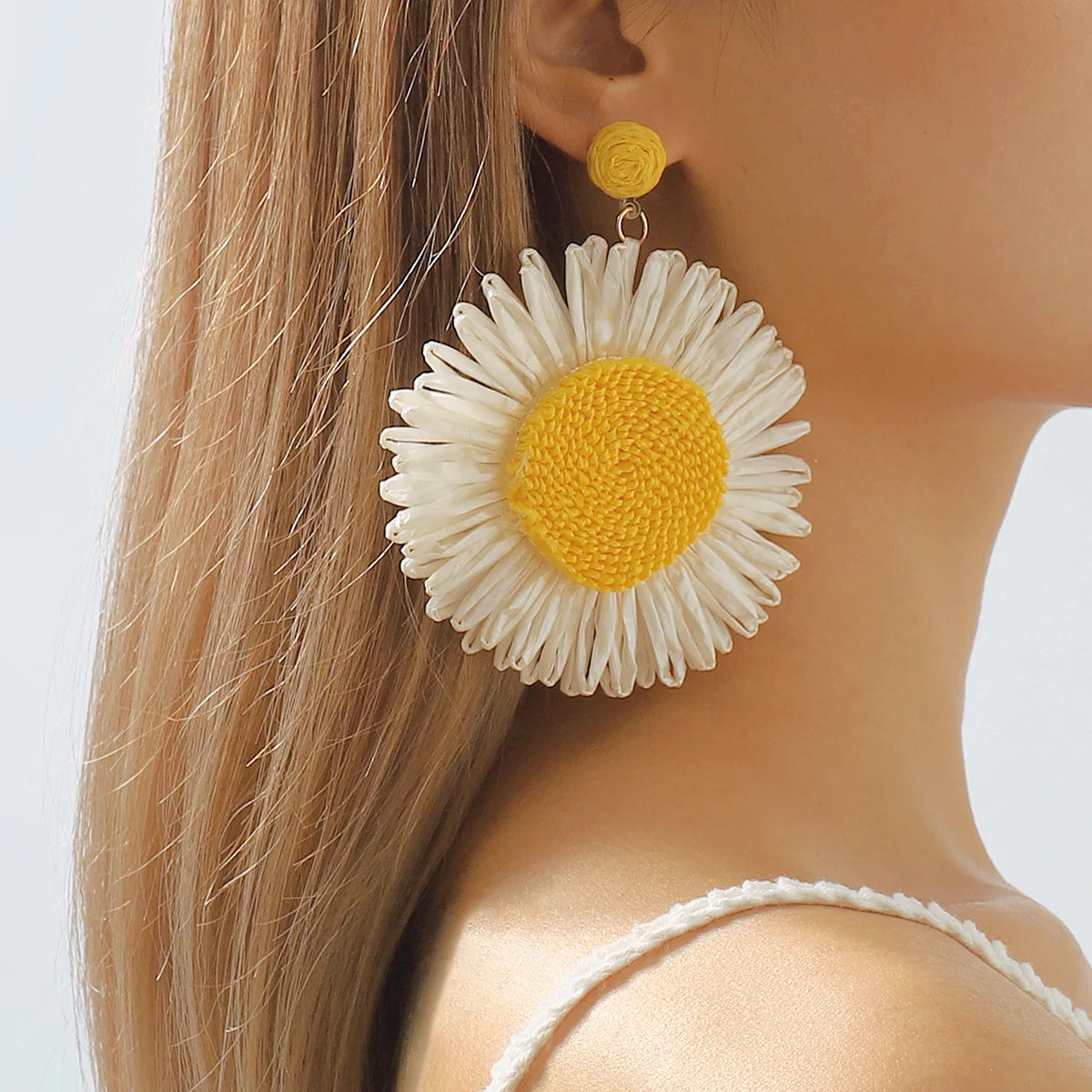 Boho Sunflower Dangle Earrings