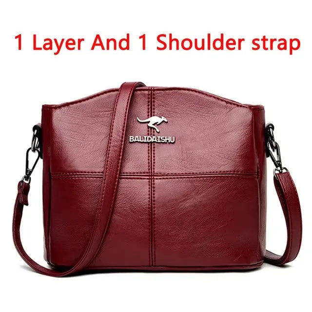 Leather Luxury Handbag. Shoulder Crossbody Handbag