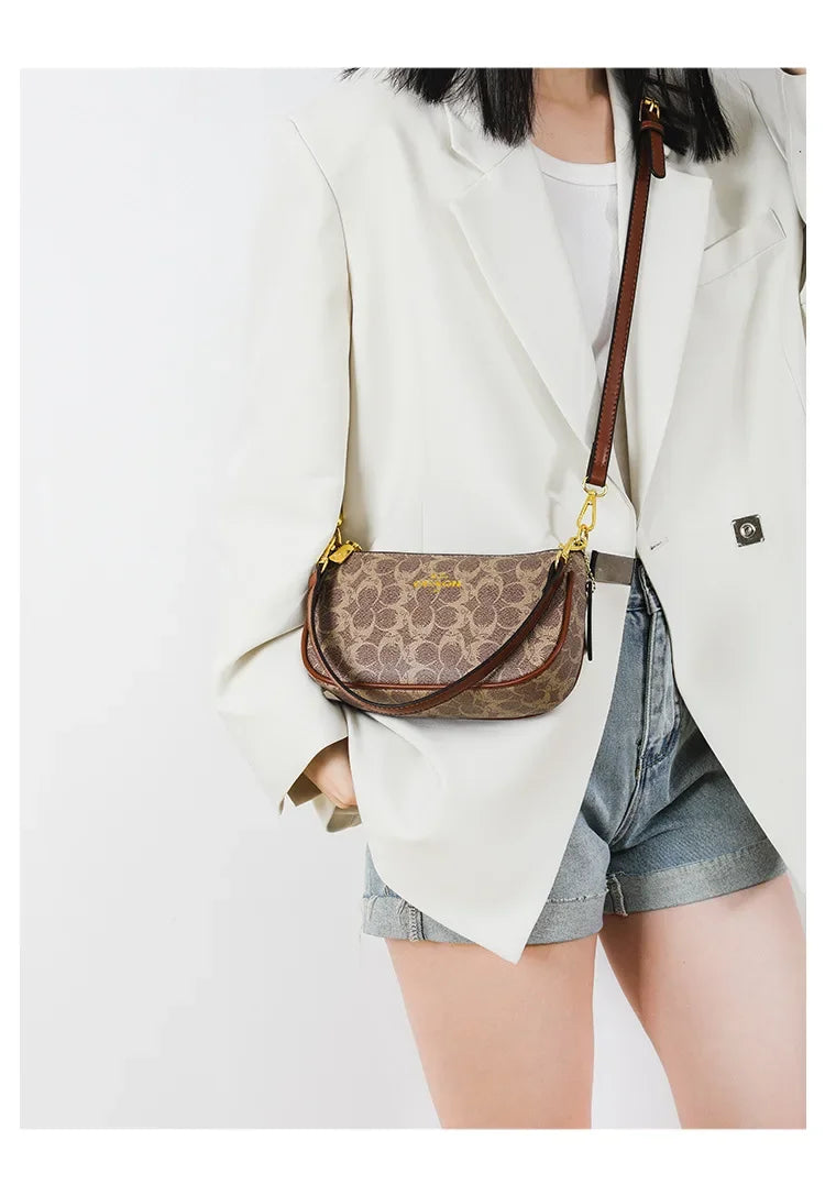 Fashionable Underarm Printed Handbag .High-End Versatile Crossbody bag