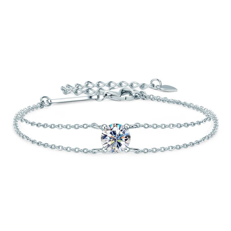 Moissanite Double Chain Bracelet