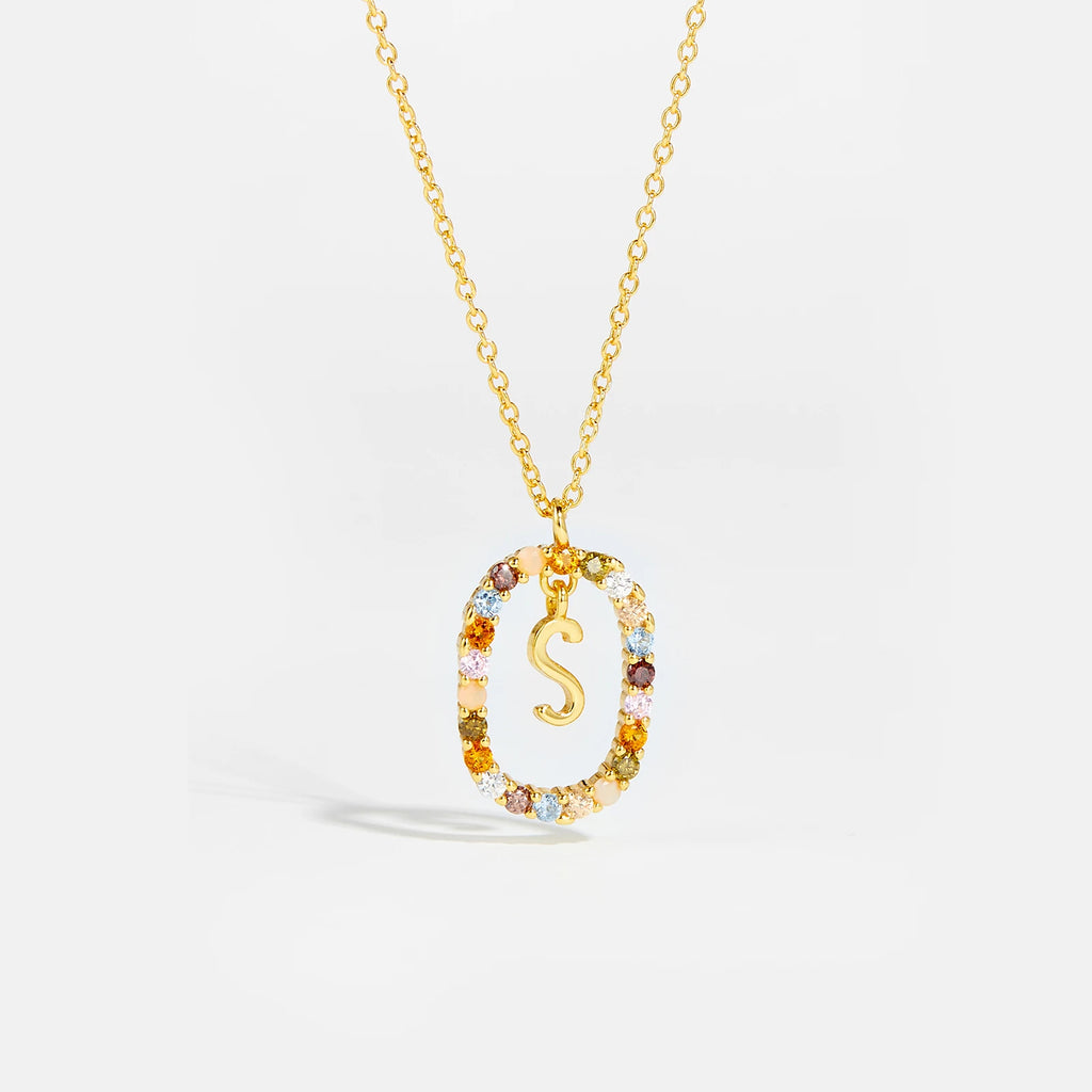 Sterling Gold Letter Pendant Necklace