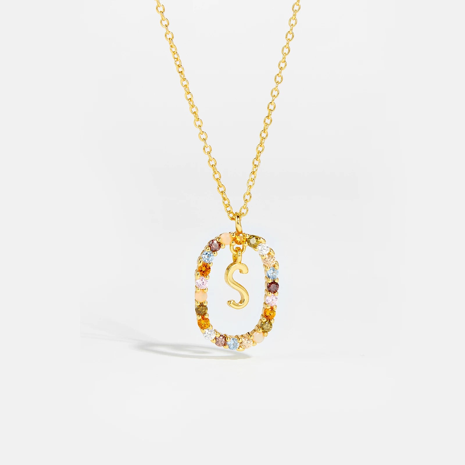 Sterling Gold Letter Pendant Necklace
