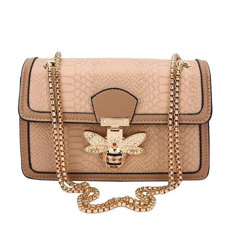 Luxury Crooobody Handbag. Bee Lock Tote Casual Flap . Crocodile Print  Handbag