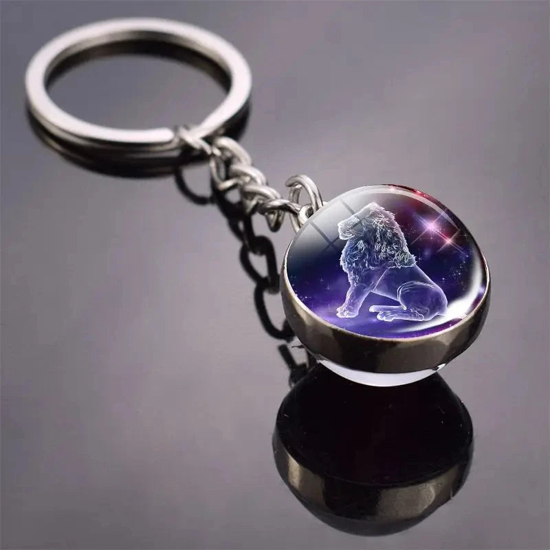 Glass Ball Zodiac Luminous Keychain