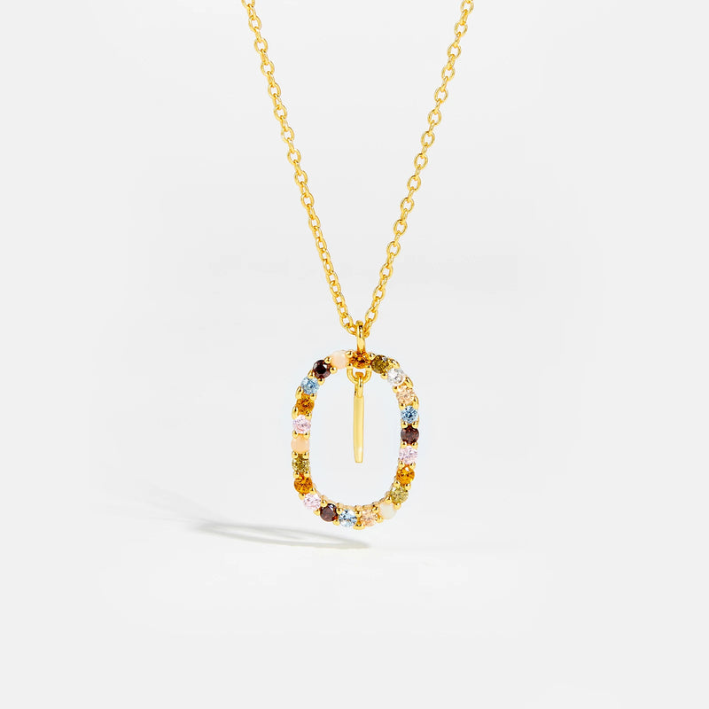 Sterling Gold Letter Pendant Necklace