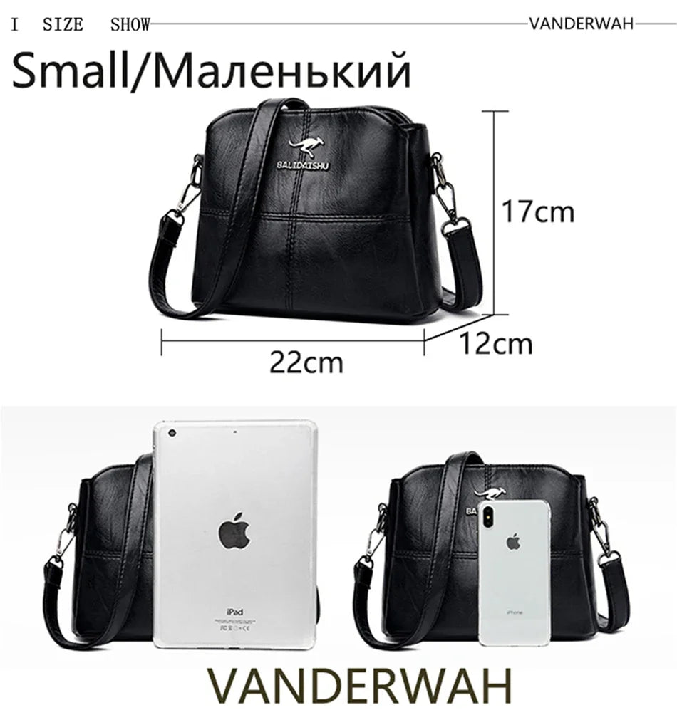 Leather Luxury Handbag. Shoulder Crossbody Handbag