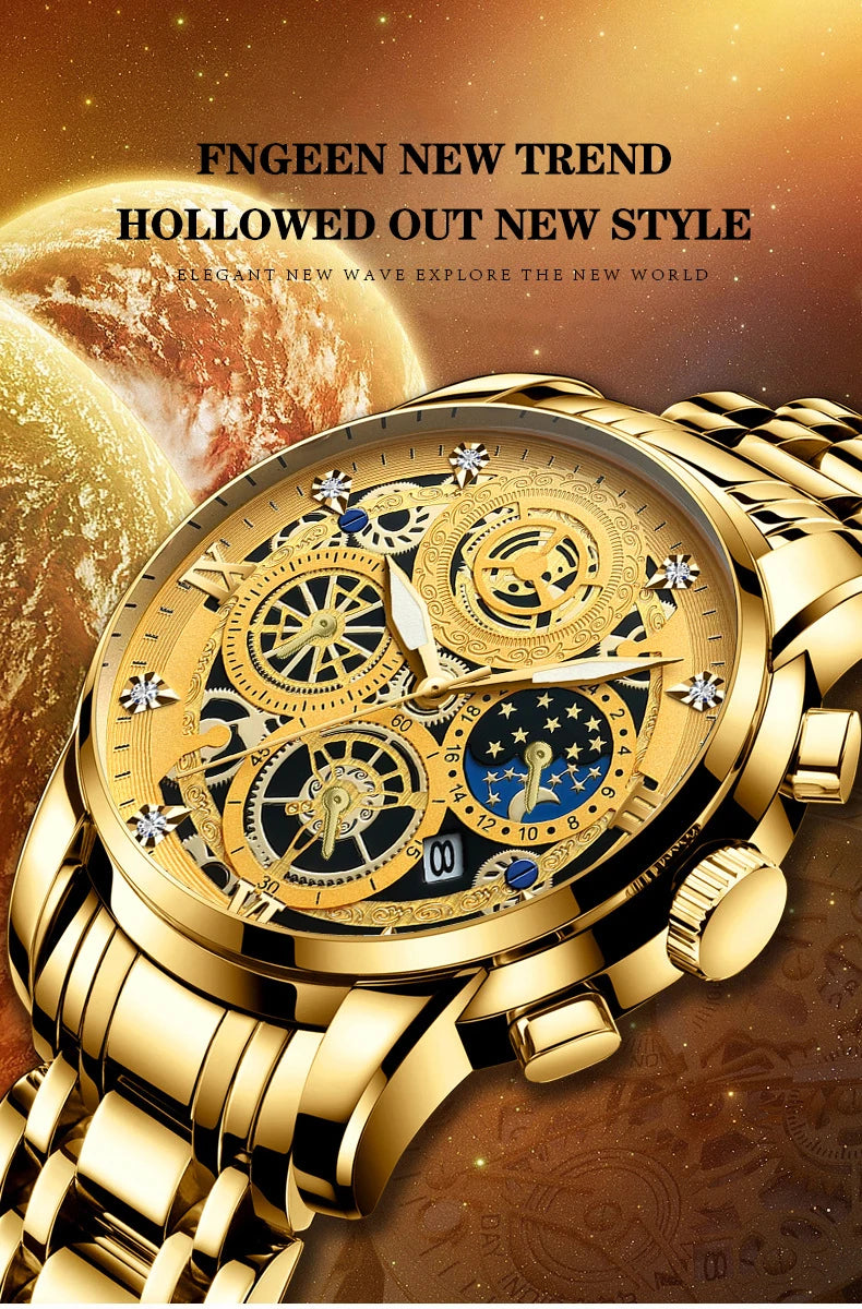 Luxury Fashion Casual Quartz Men's Watch Stainless Steel Strap