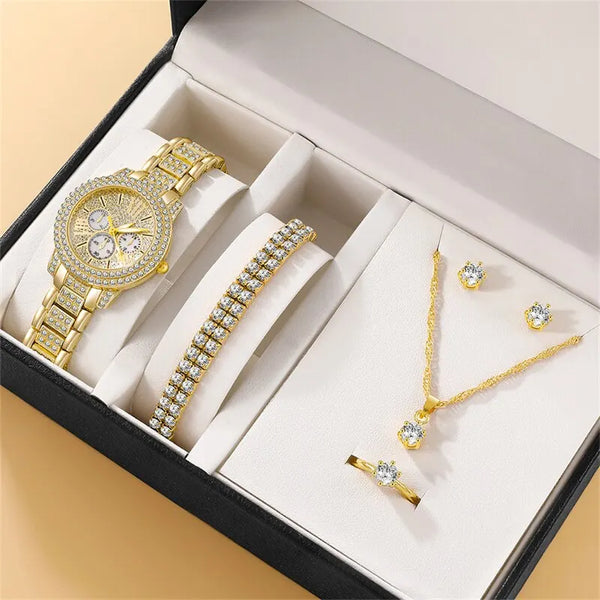 Deborah - Luxury set  Wristwatch and Jewelry 6pcs