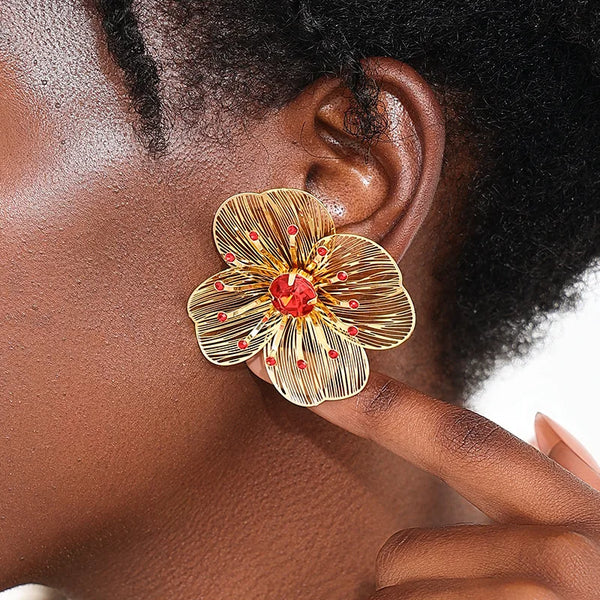 Glass Flower Stud Earrings