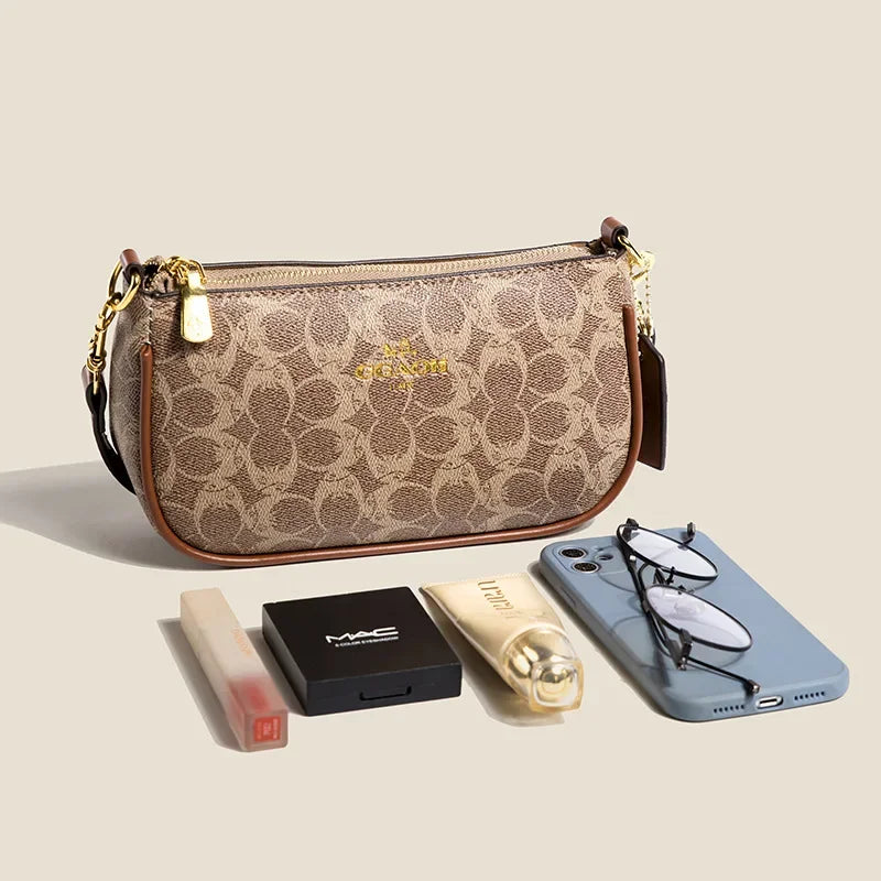 Fashionable Underarm Printed Handbag .High-End Versatile Crossbody bag