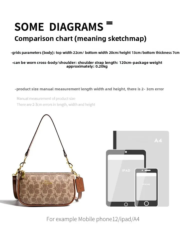 Fashionable Underarm Printed Handbag .High-End Versatile Crossbody bag