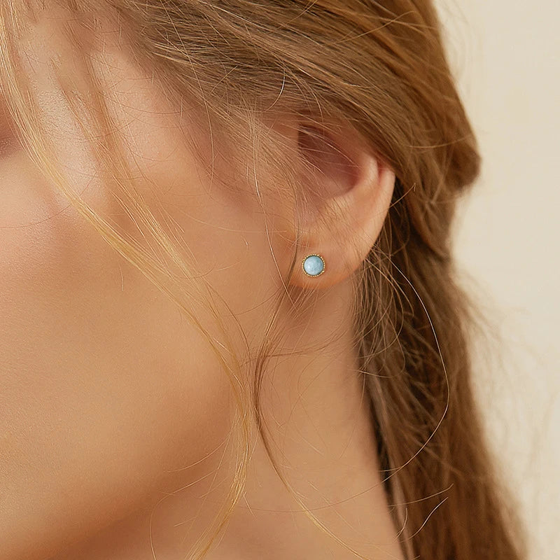 Larimar Stud Earrings