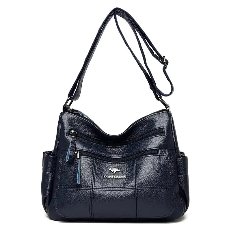 Leather Luxury Handbag. Shoulder Crossbody Handbag