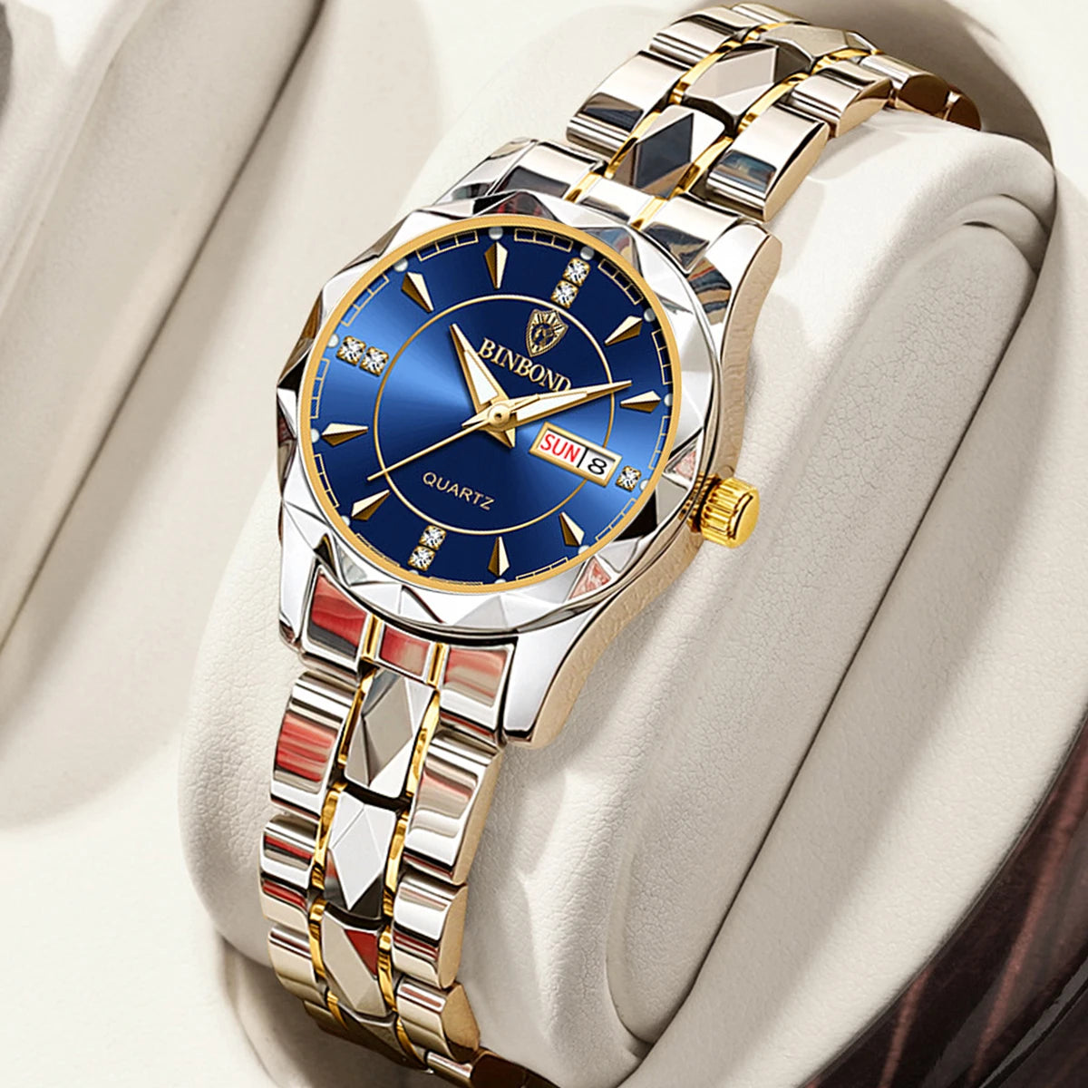 Luxury Fashion Ladies Quartz Watch Waterproof with Luminous Date