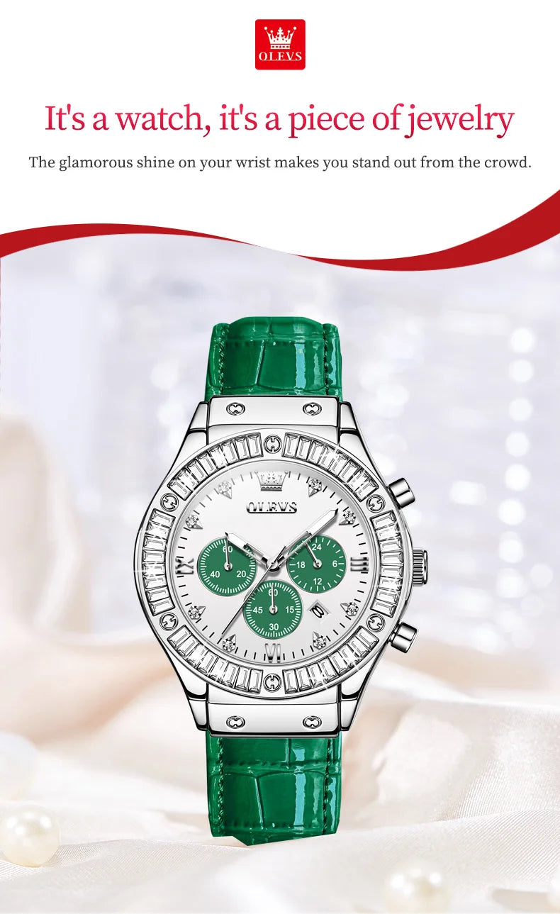 Analog Quartz Watch for Women Leather Strap Waterproof Luxury Elegant